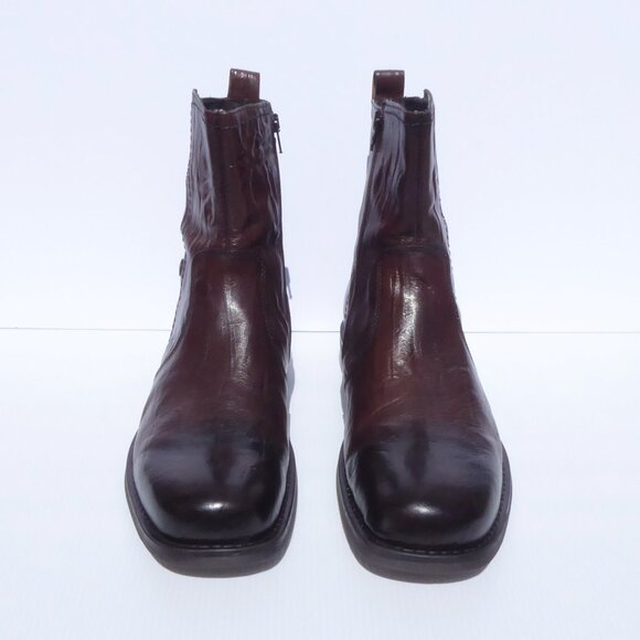 Aldo men\'s burnaugh 22 crinkle leather brown black gradient boots size 11.5 / 12 main image 13